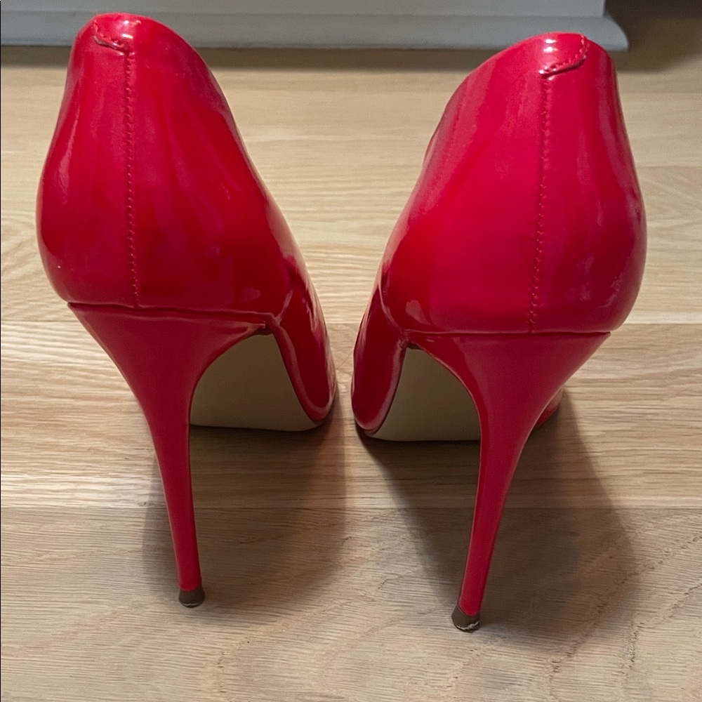 Steve Madden Bright Red Patent Pointed-Toe Stilettos - Picture 3 of 4